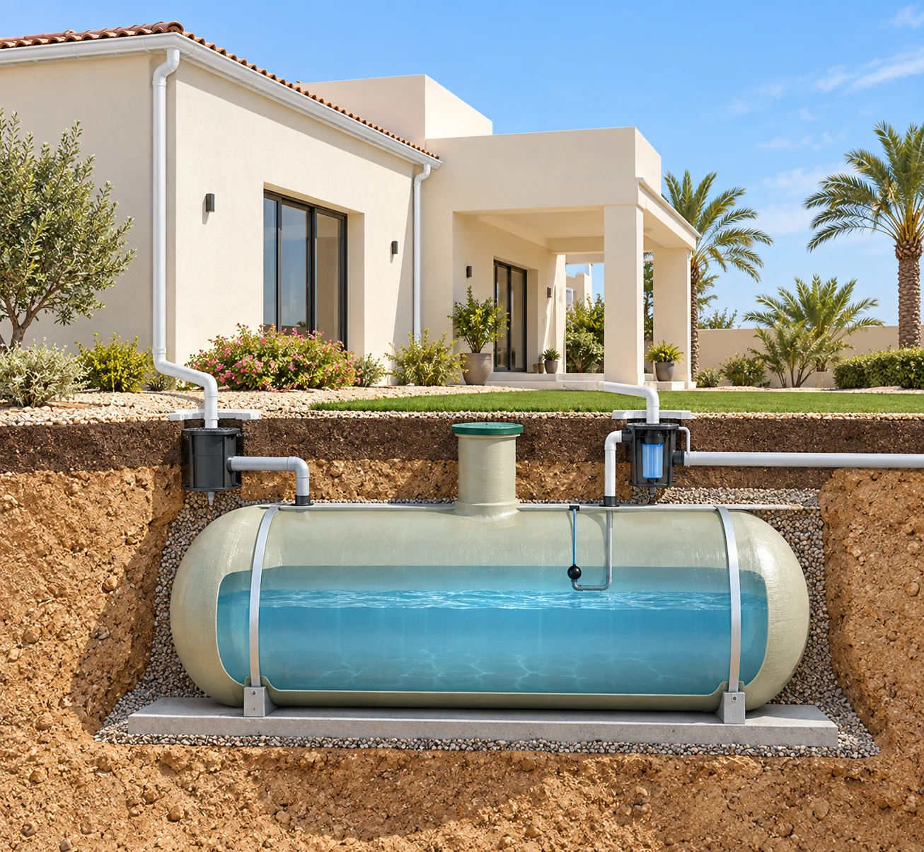 Fiberglass Rainwater Storage tanks supplier in the UAE